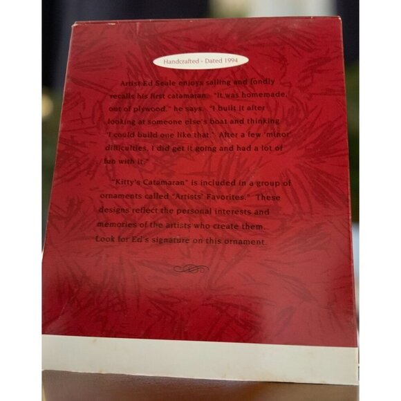Vintage Hallmark Collectible Ornament Kittys Catamaran Artists Favorite NEW 1994 - Picture 3 of 8